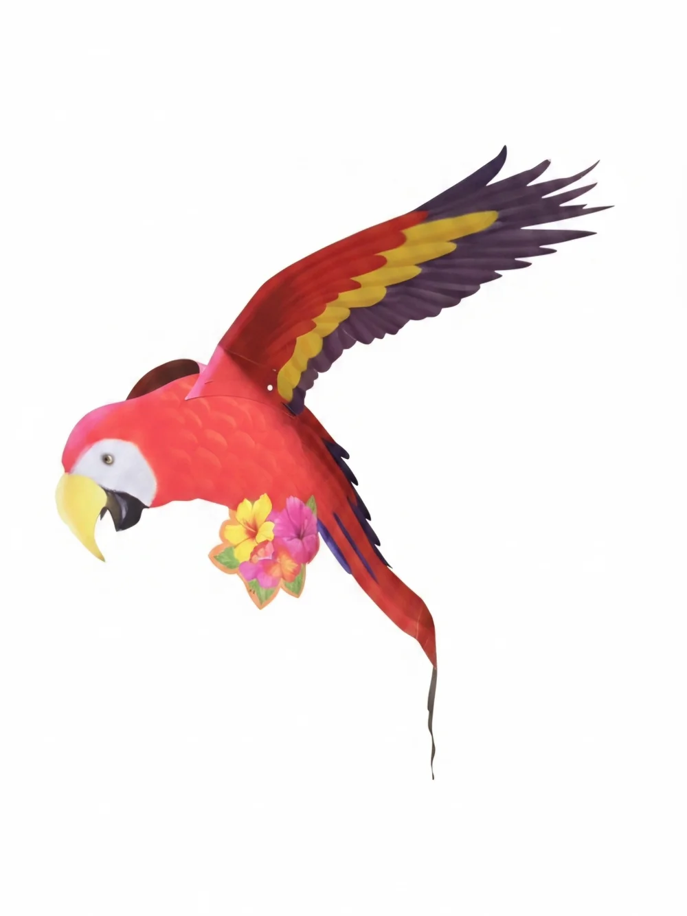 Red Arara Decorative Windsock - Vibrant Tropical Made From Paper